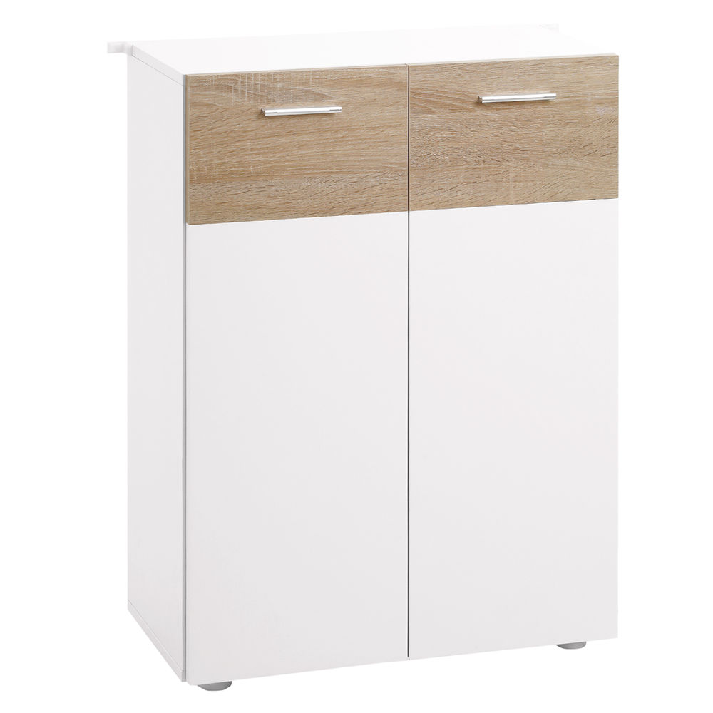 Armario de suelo baño 60x30x85 cm color blanco kleankin, hogar - baño