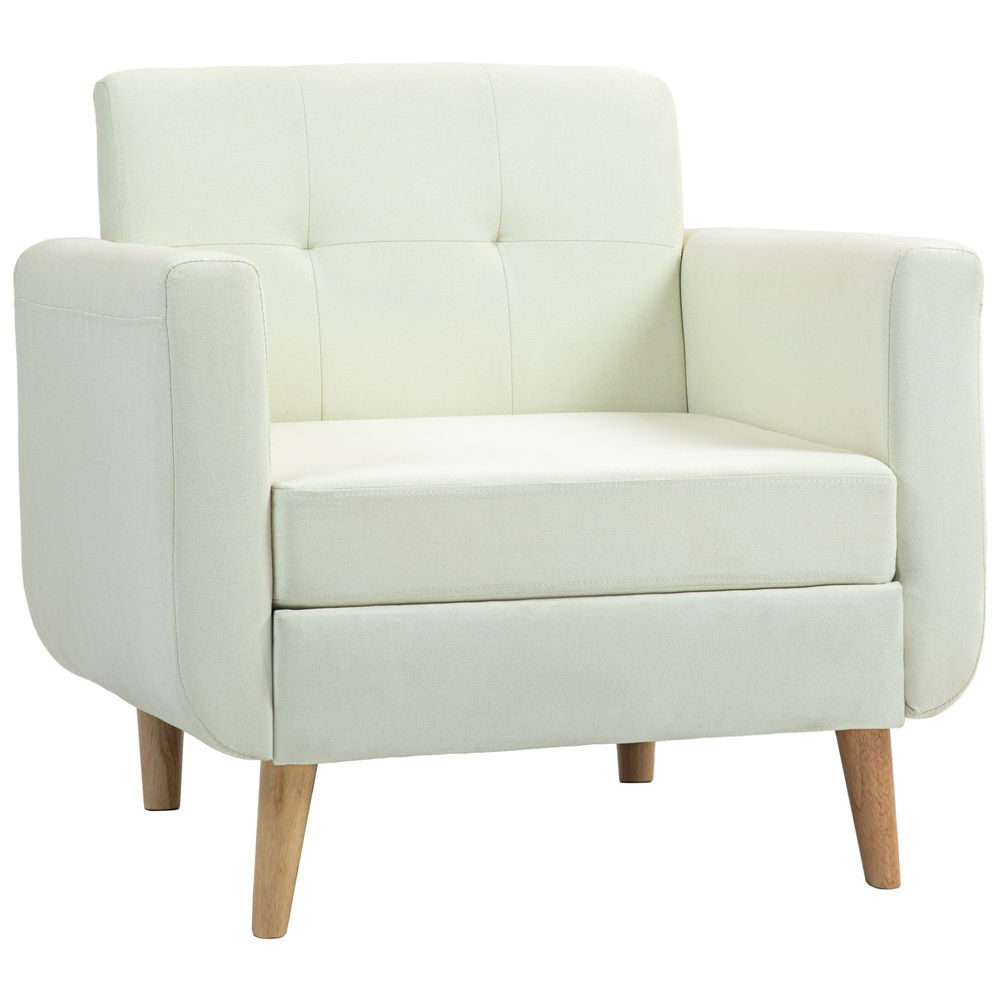 Sillón de salón 78x70x75 cm lino sintético color beige Homcom