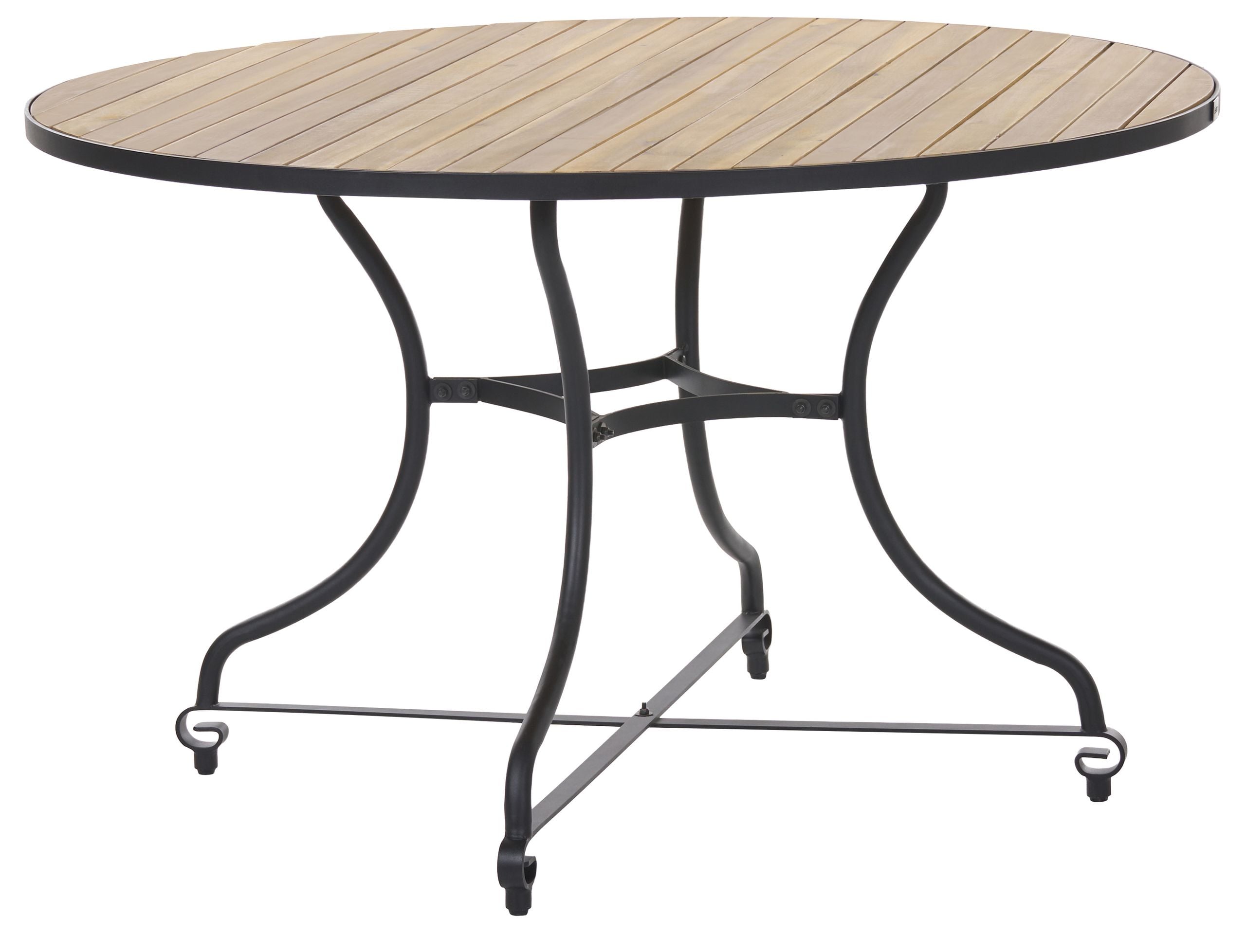 Mesa de jardín lascari 120 cm 120 cm madera de acacia marrón claro