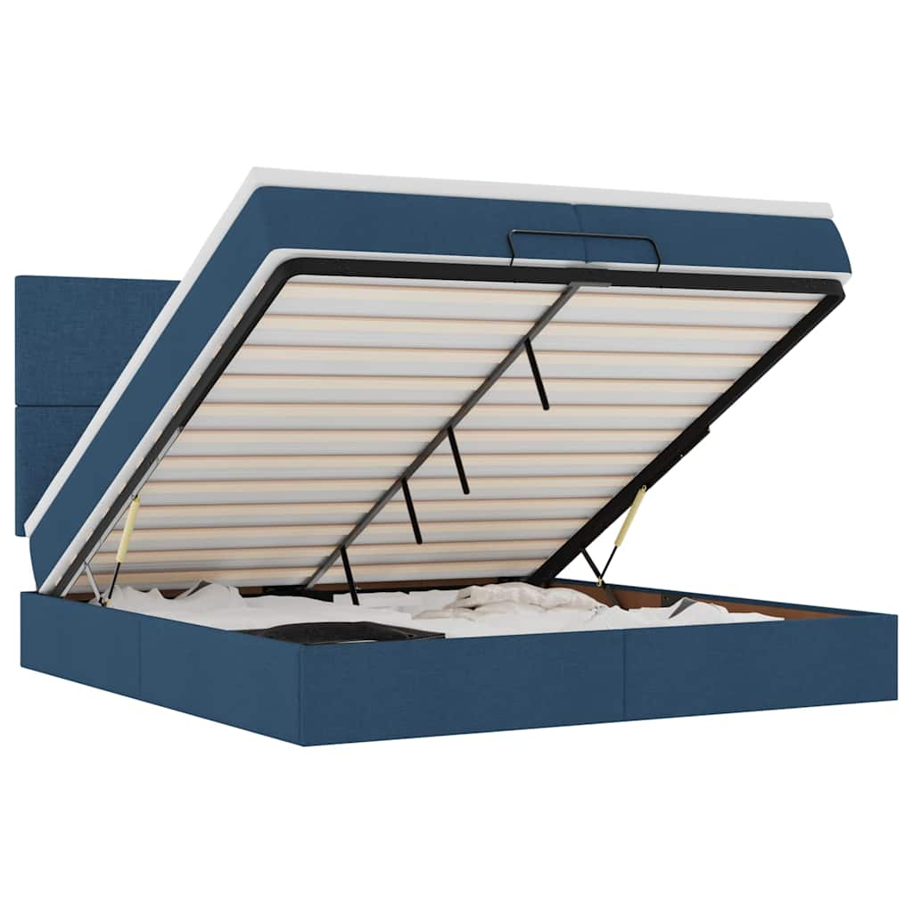 vidaXL estructura de cama otomana con colchones tela topo 200x200cm