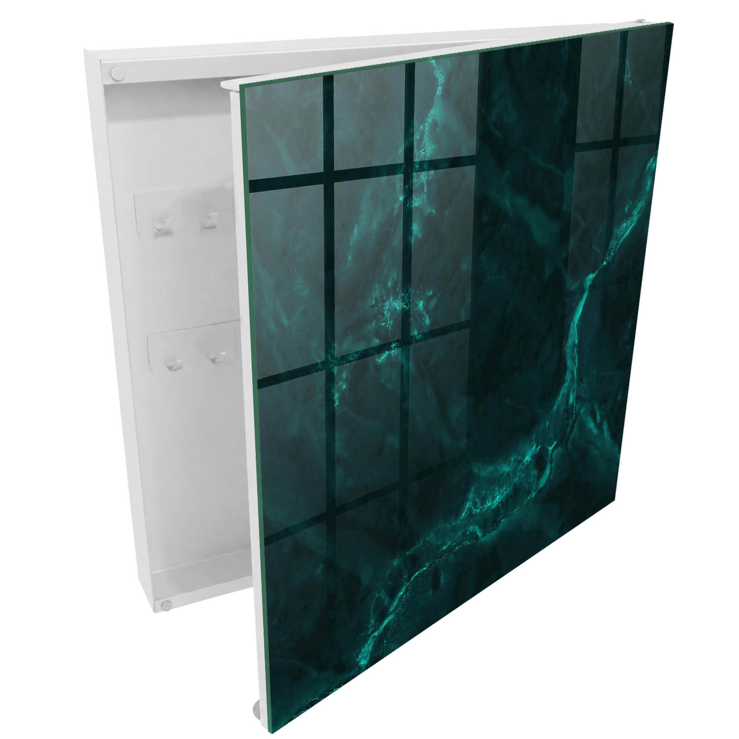 Armario llaves de pared 30x30x5, apertura derecha blanca