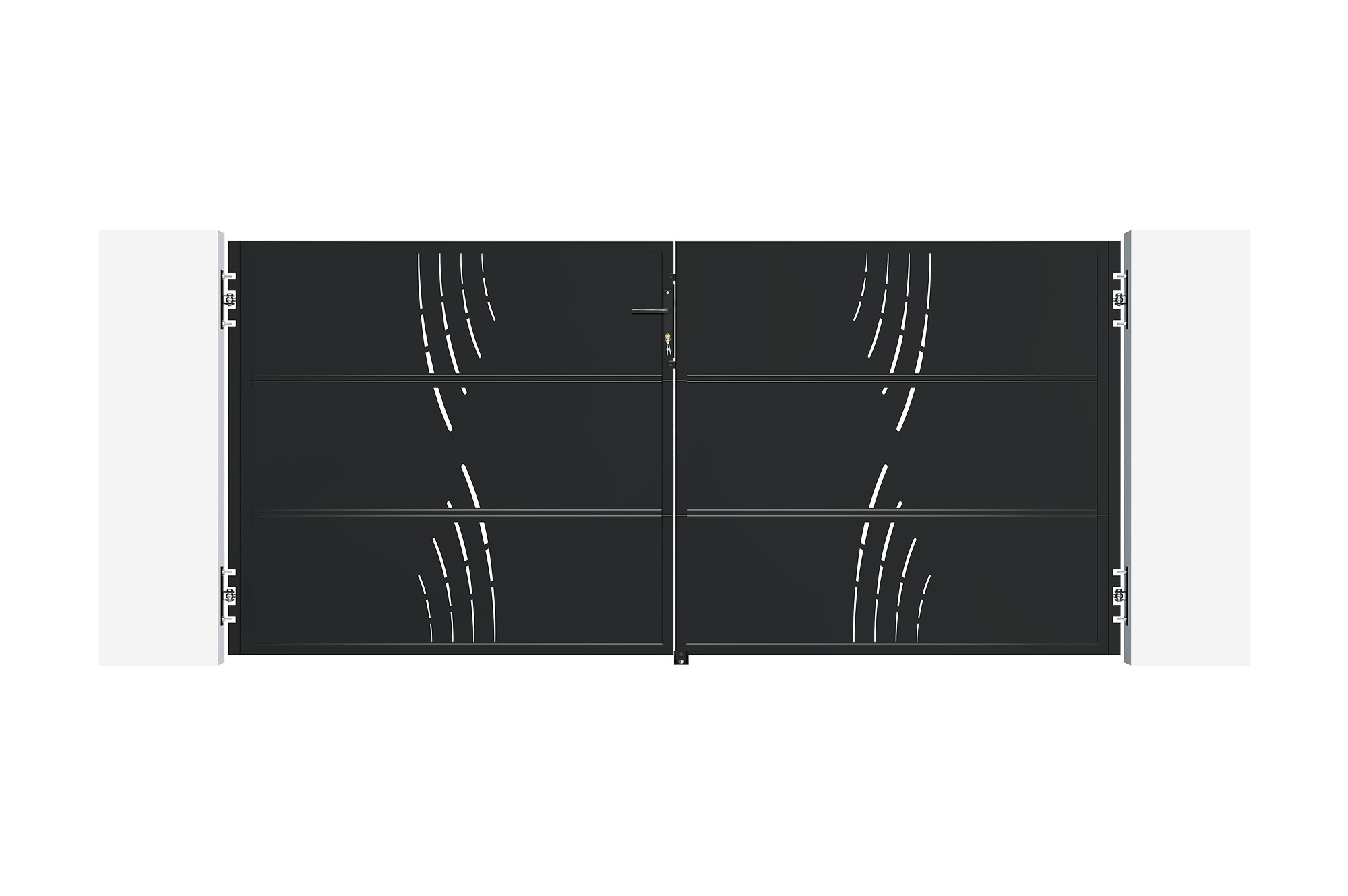 Puerta nali veleta acero negro 3,5m alt.160cm + motor ranger
