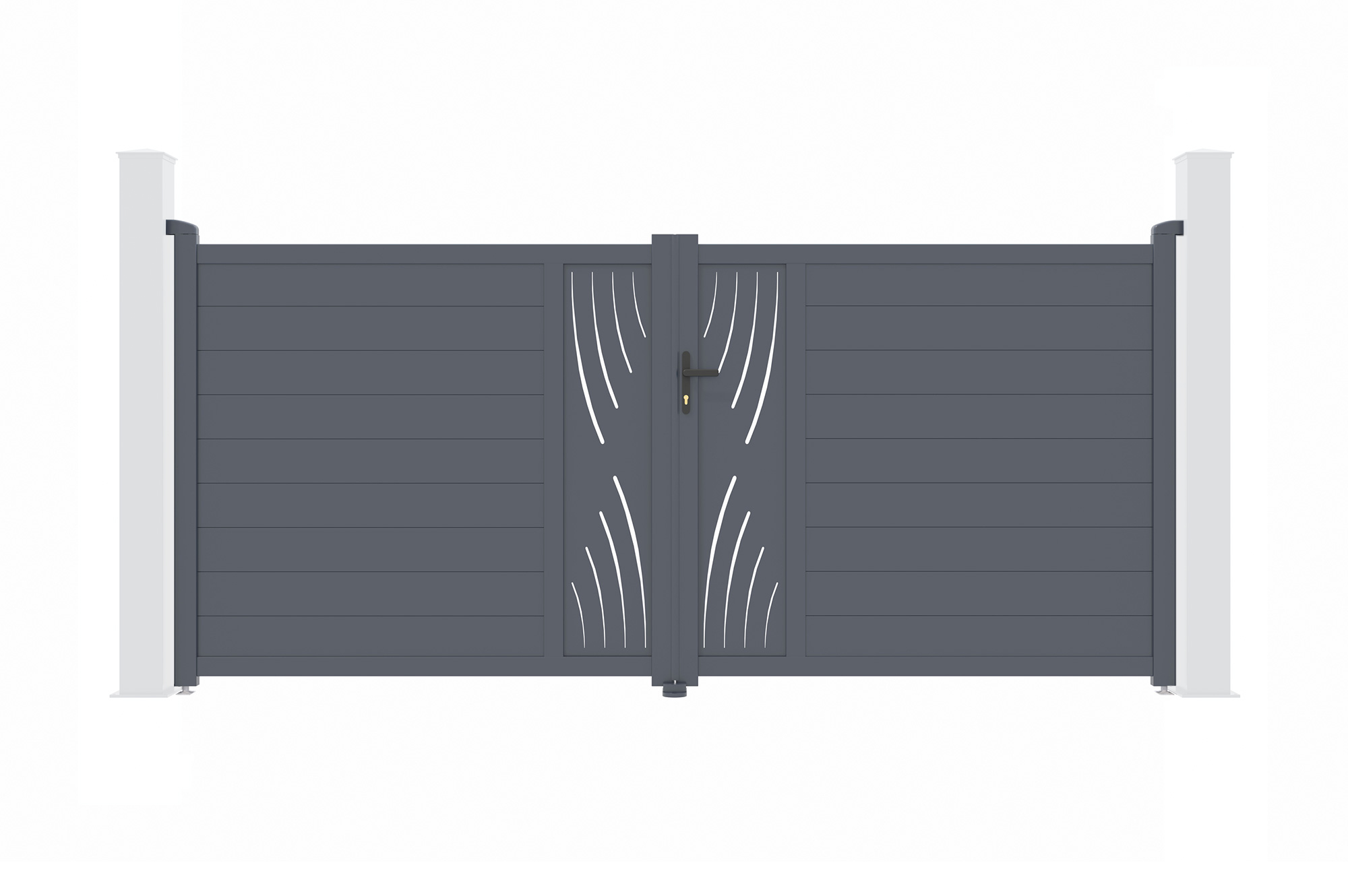 Puerta batiente veleta 350x160 cm + postes elda + tanker b250