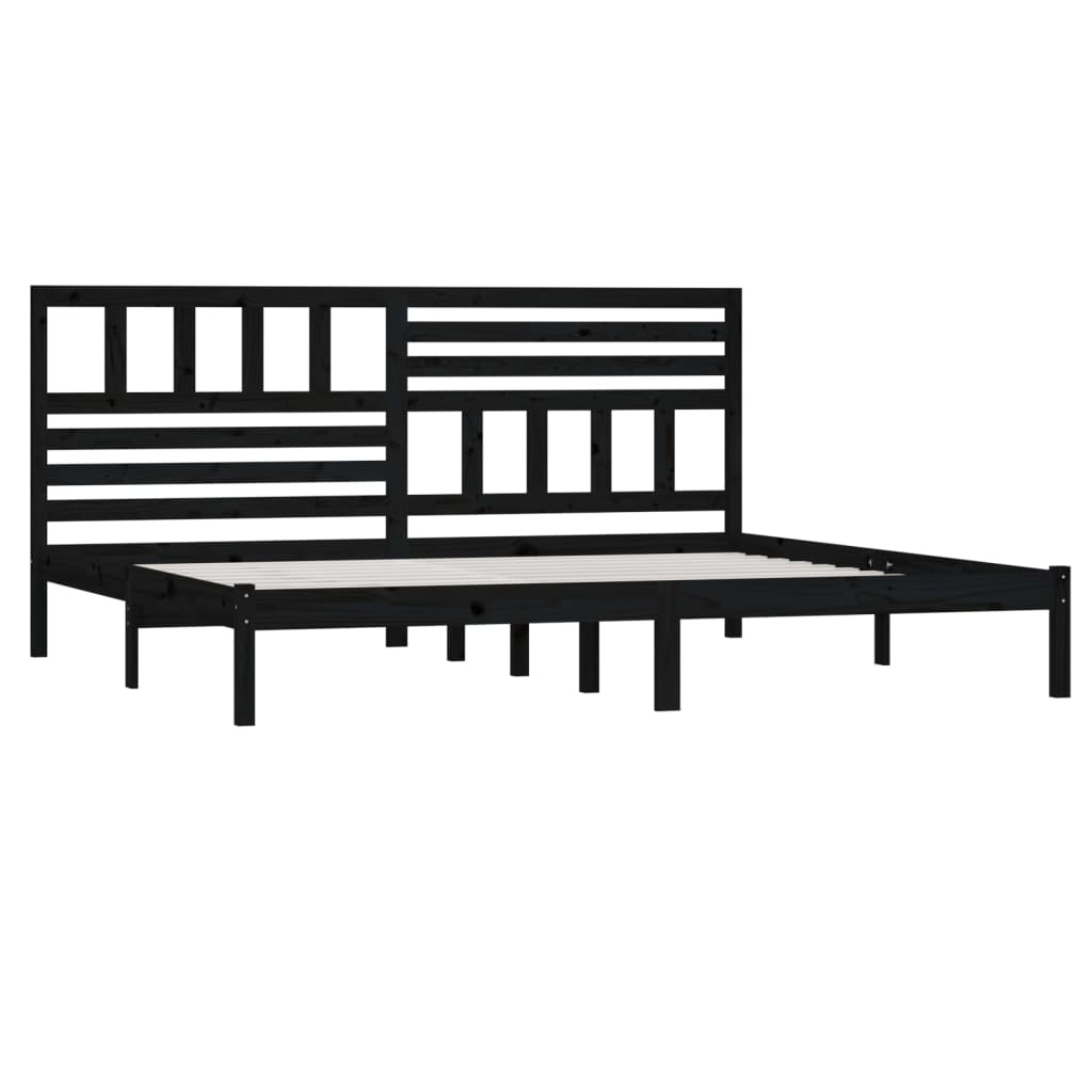 vidaXL estructura de cama sin colchón madera de pino negro 200x200 cm