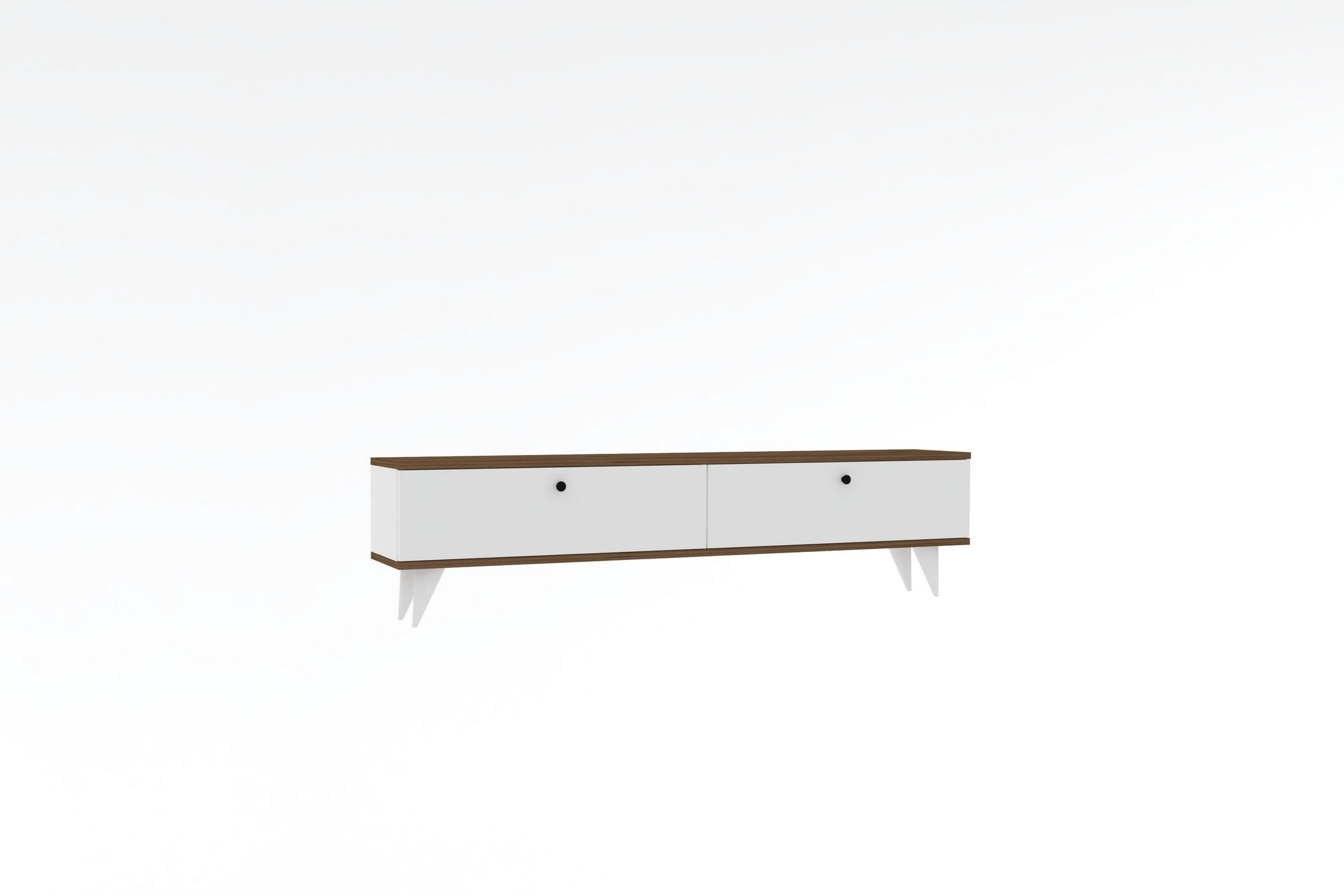 Mueble para la tele de madera <<parlak>> - 160 x 25 x 40 cm - blanco
