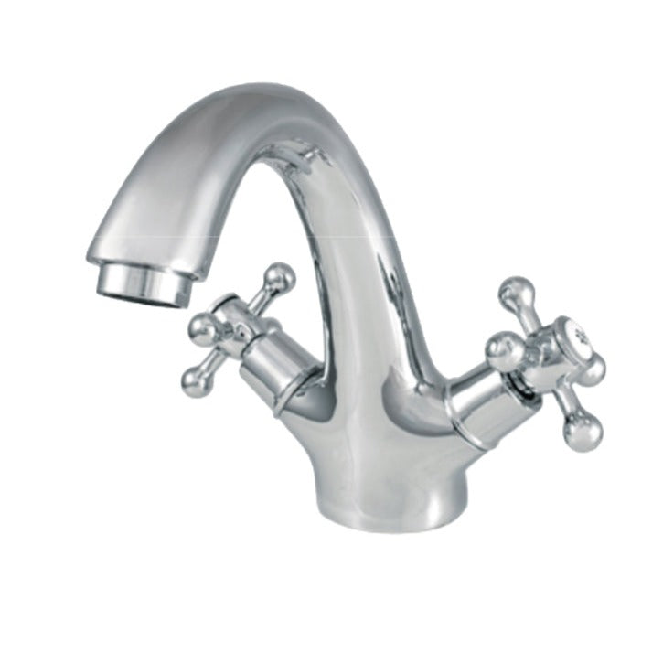 Grifo bimando retro antoniette para lavabo cromado