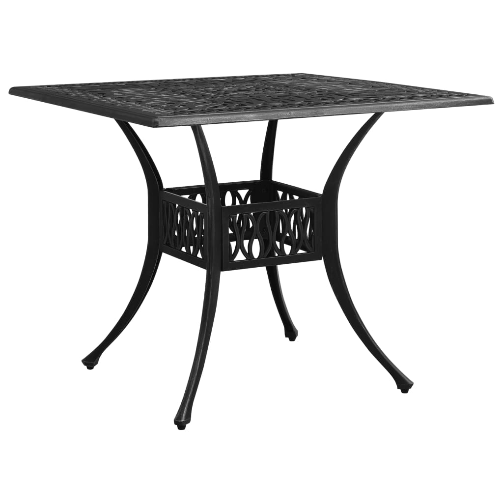 vidaXL mesa de jardín aluminio fundido negro 90x90x73 cm