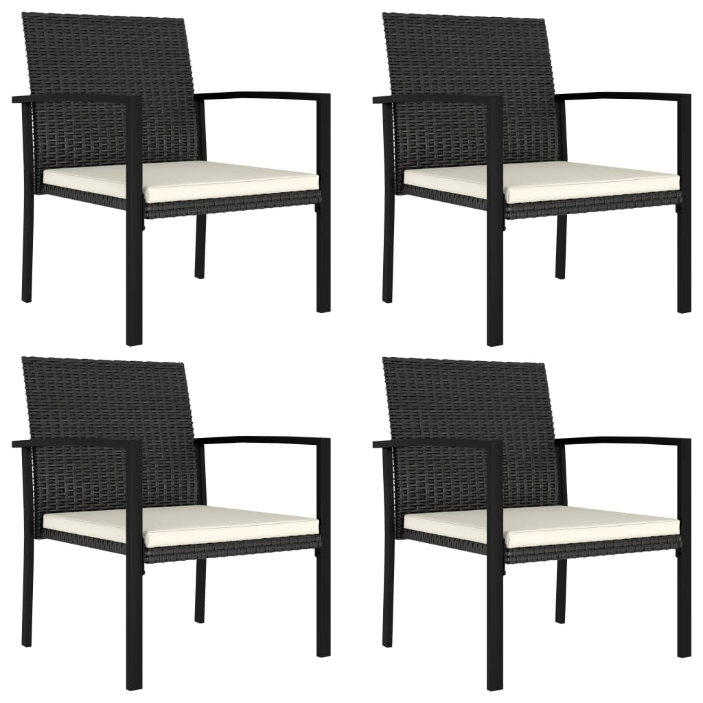vidaXL sillas de comedor de jardín 4 unidades ratán sintético negro