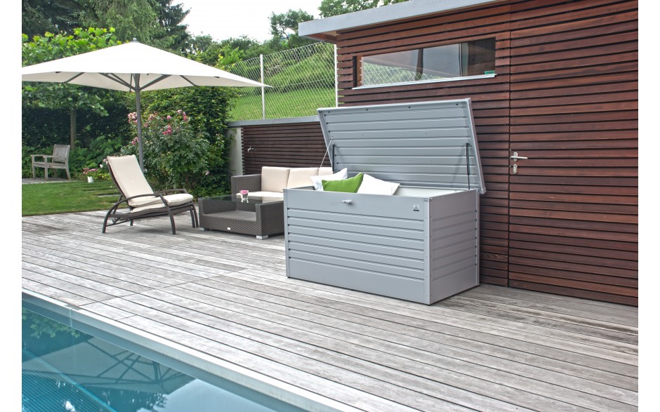 BAUL METALICO ARCON DE OCIO 180 BIOHORT JARDIN GRIS CUARZO