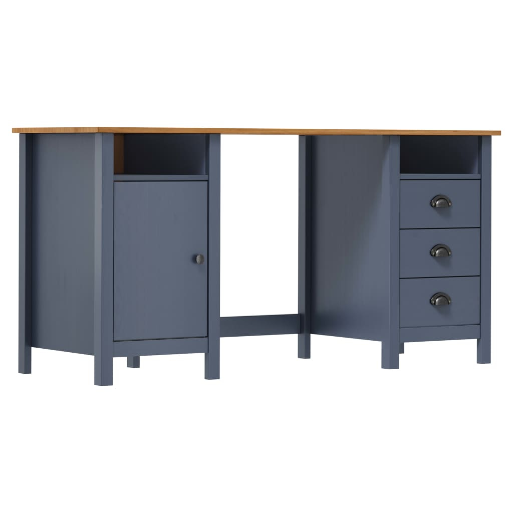 vidaXL escritorio hill range madera de pino gris 150x50x74 cm