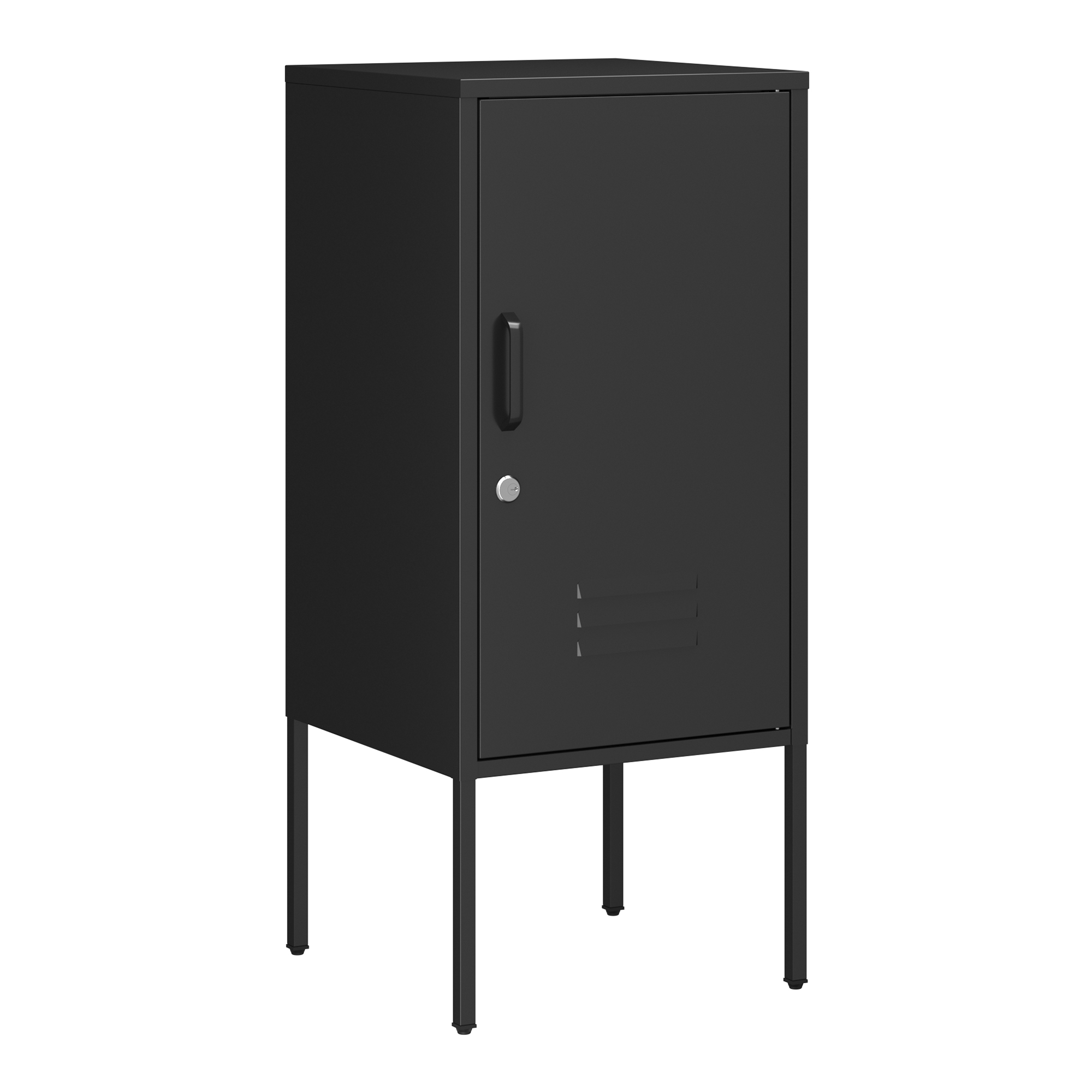 Mesa de noche hausjärvi 82x35x35 cm tirador izquierdo - negro [en.casa]