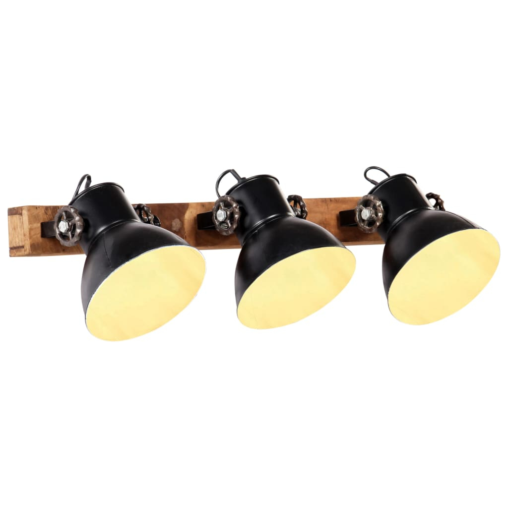 vidaXL lámpara de pared industrial negra 65x25 cm E27