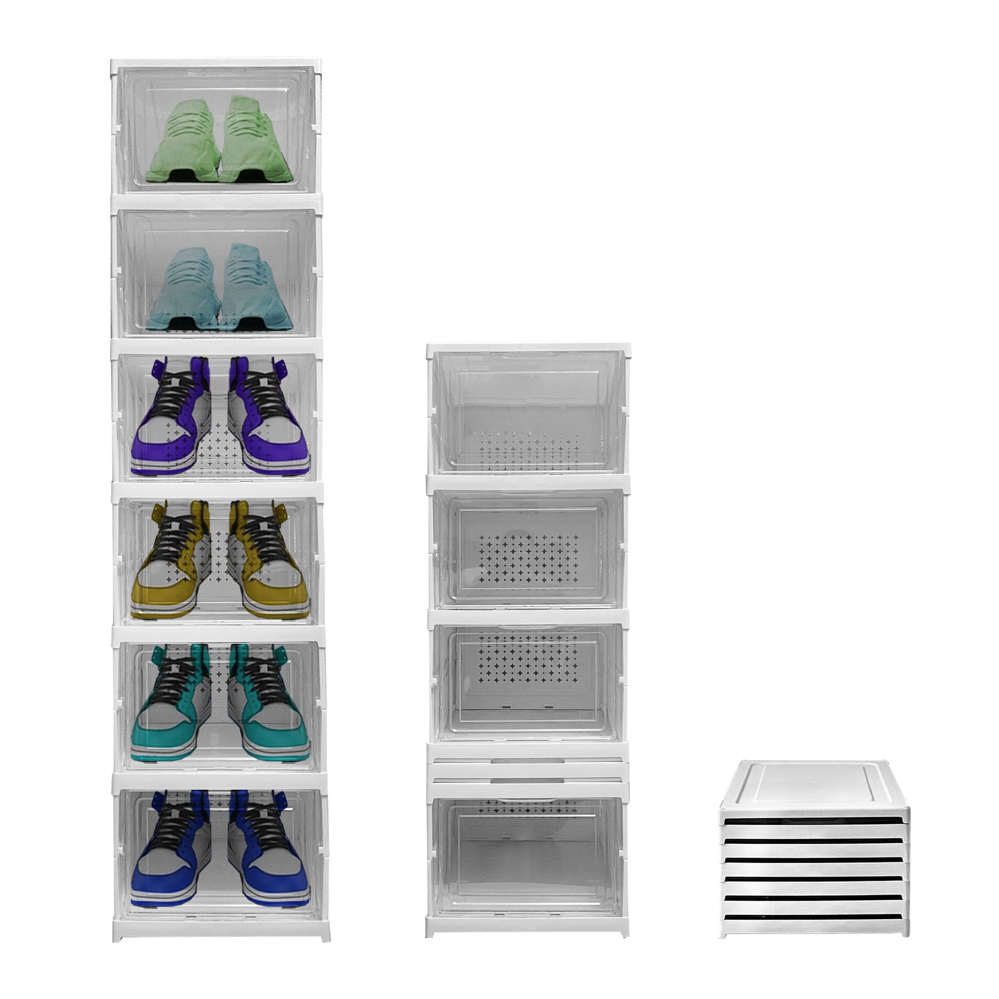 Zapatero plegable 6 niveles 105x25,5x34,5 cm Transparente