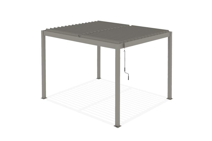 Pérgola bioclimática autoportante piana, 3x2,5m, aluminio color topo