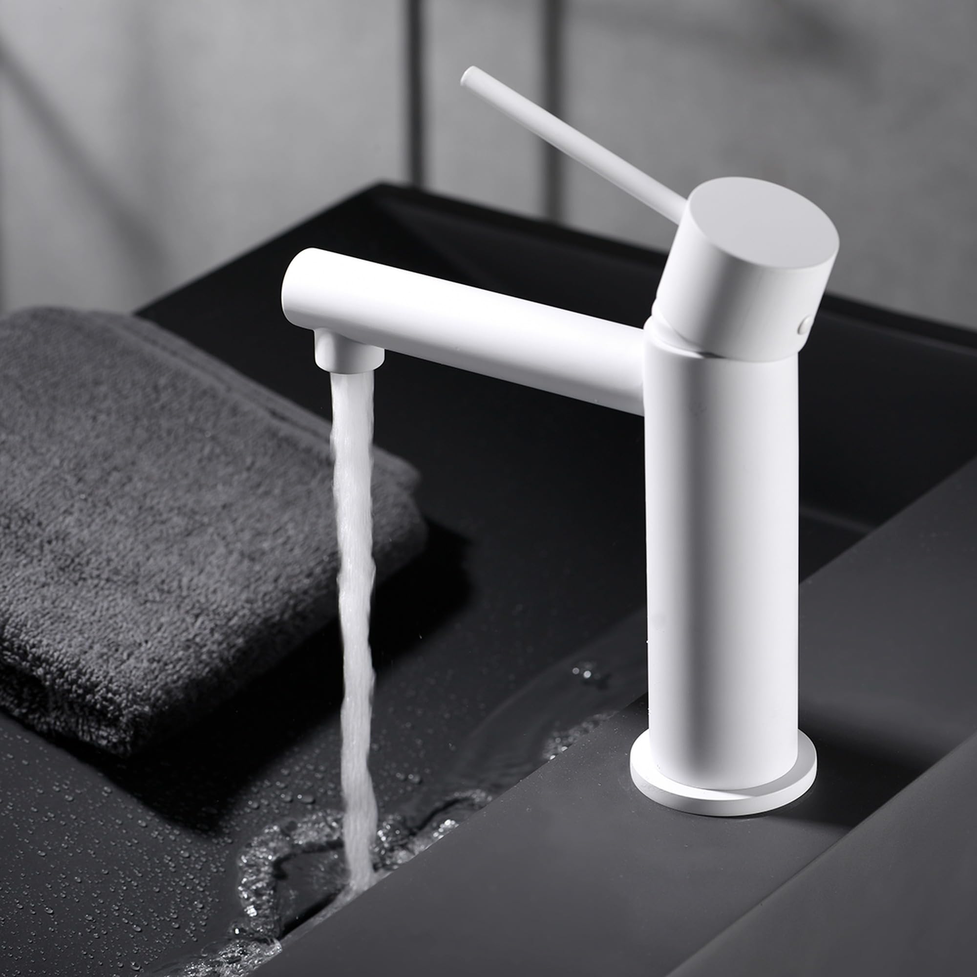 Imex - grifo monomando lavabo caño bajo blanco