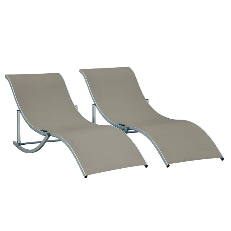 Conjunto de tumbona 165x61x63 cm aluminio, textilene color gris Outsunny