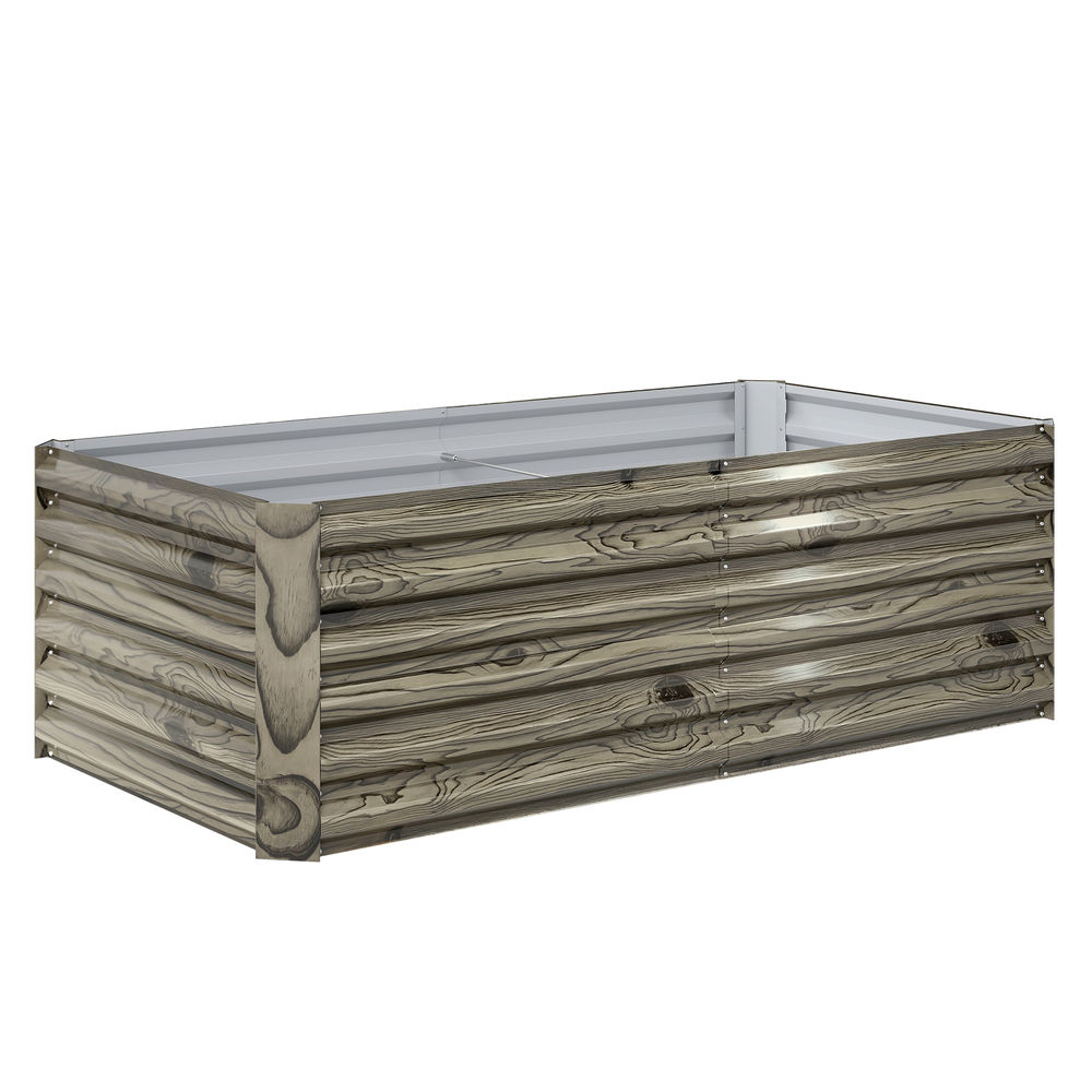 Jardinera exterior 180x90x57.5 cm acero galvanizado color marrón Outsunny