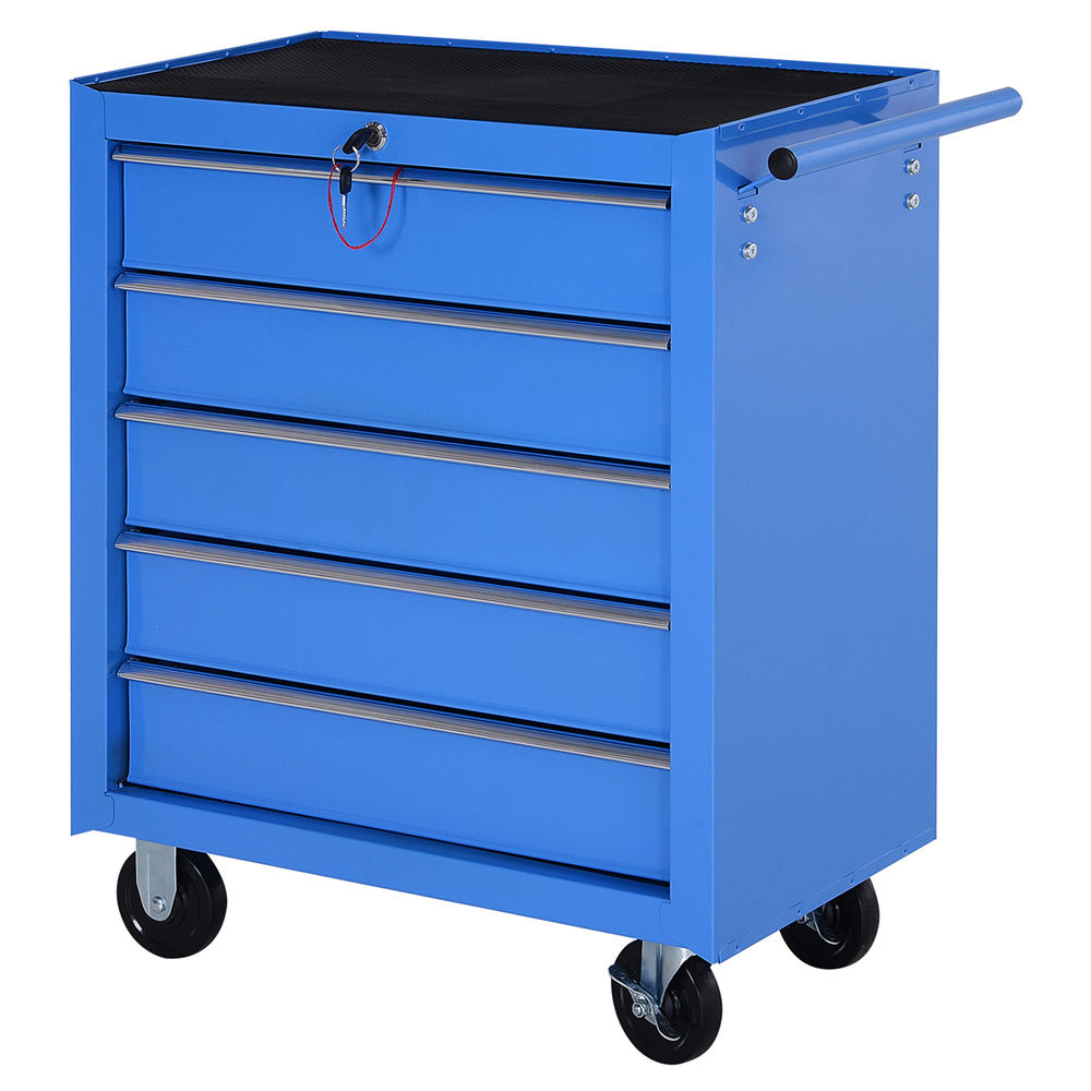 Carro de herramienta 67.5x33x77 cm acero color azul Homcom