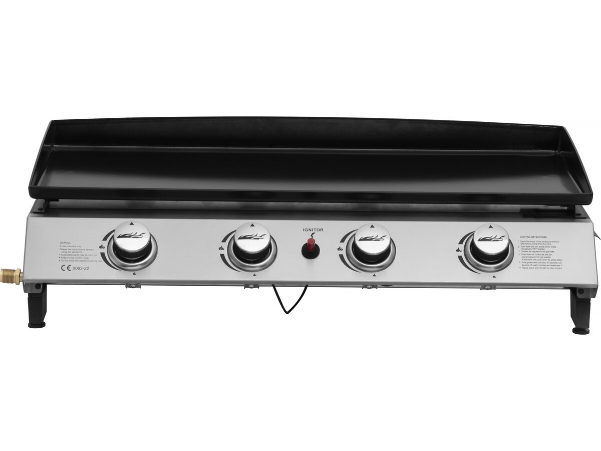Plancha de gas 4 quemadores "jolly" - 10 kw - gris