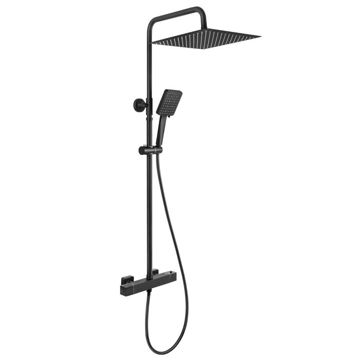 Columna de ducha termostática - sofetiy max - negro - 6 modos - altura ajus
