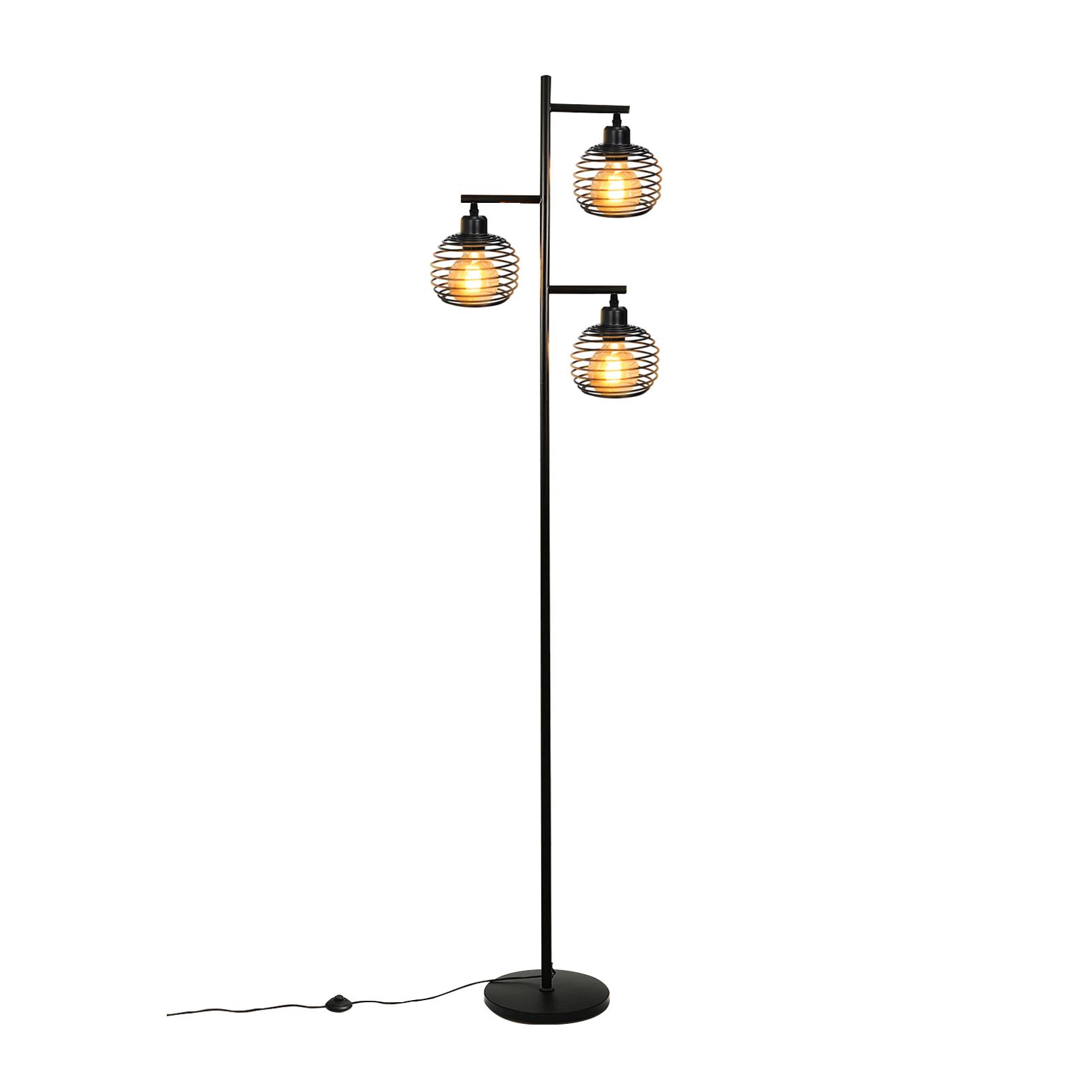 Nettlife lámpara de pie negra E27 25x37