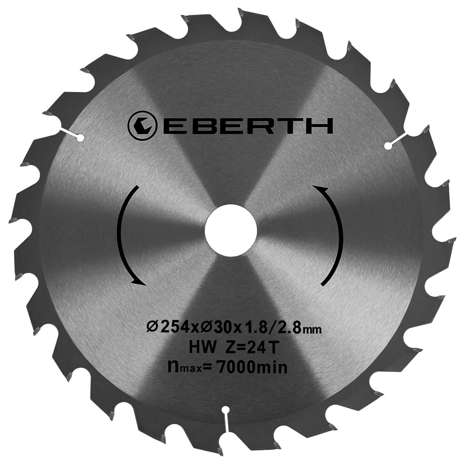 Eberth hoja de sierra circular 254 x 1,8 x 2,8 mm, 24 dientes, 30mm