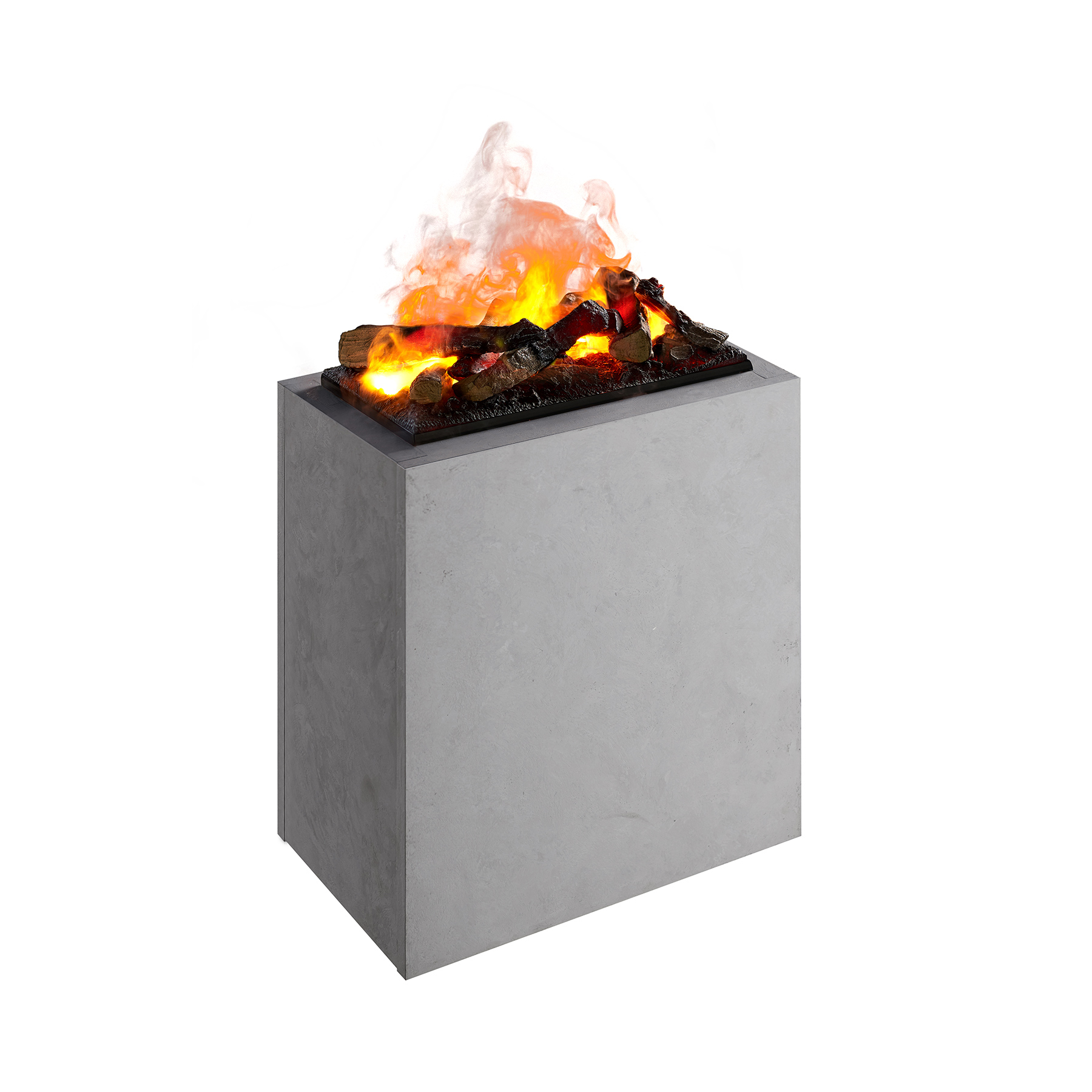 Chimenea eléctrica BALDERIA Ikarus - de pie, vapor - aspecto hormigón