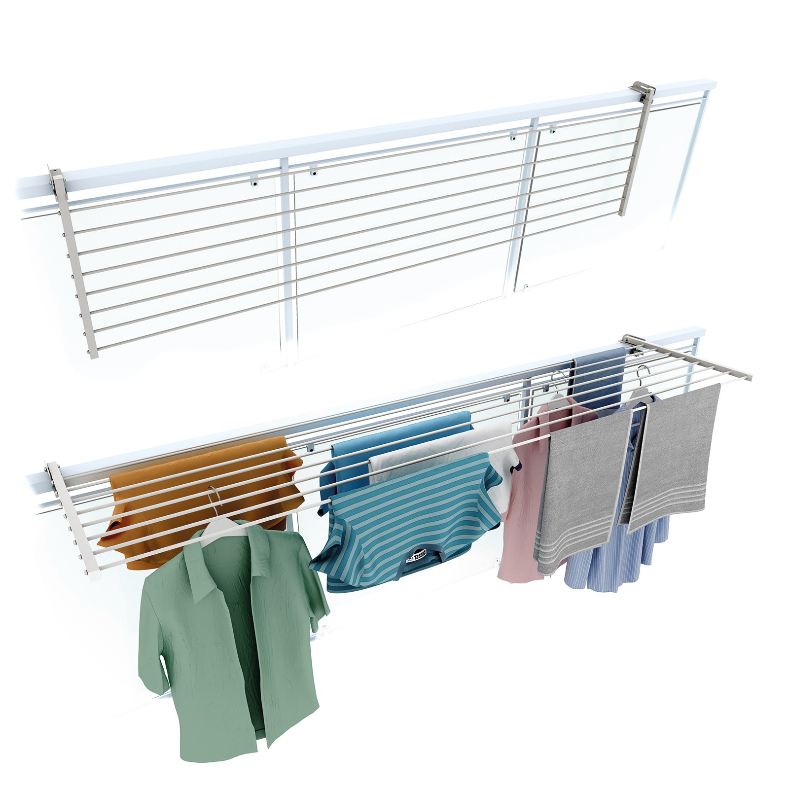Tendedero resistente int/ext, 162 cm, foxydry duo, blanco