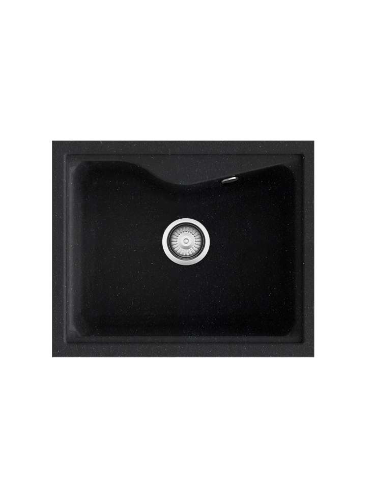 Poalgi - fregadero 62x51 cm city negro - 1 cubeta