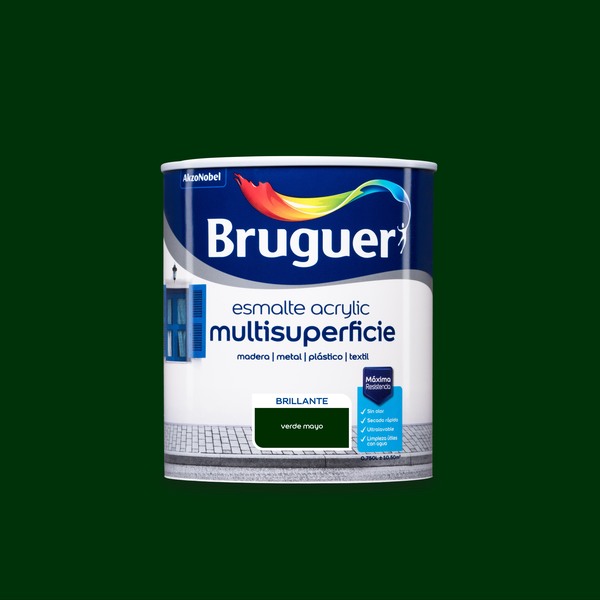 Pintura bruguer acrylic esmalte brillante verde mayo 750 ml