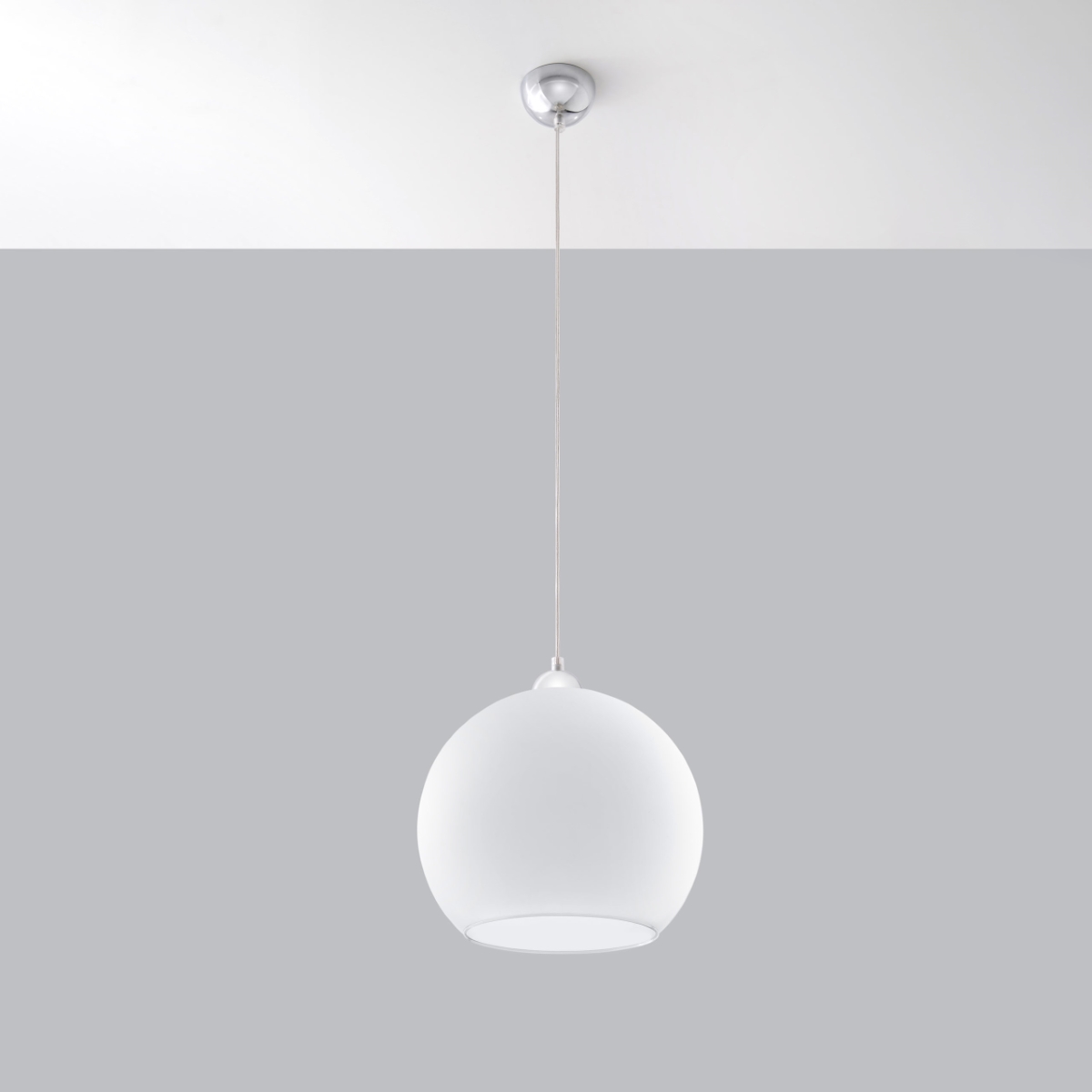 Lámpara coLGante ball 1 blanco acero/vidrio 30x120x30cm
