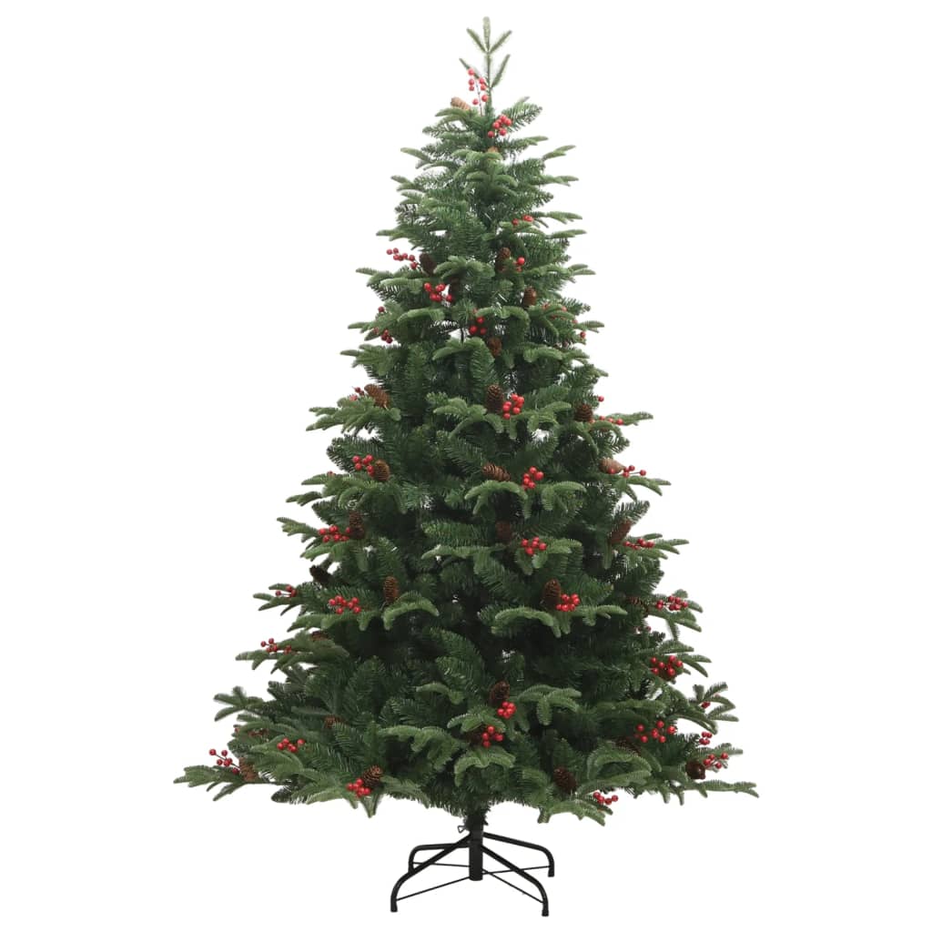 Árbol de navidad artificial con piñas y bayas 180 cm es9162