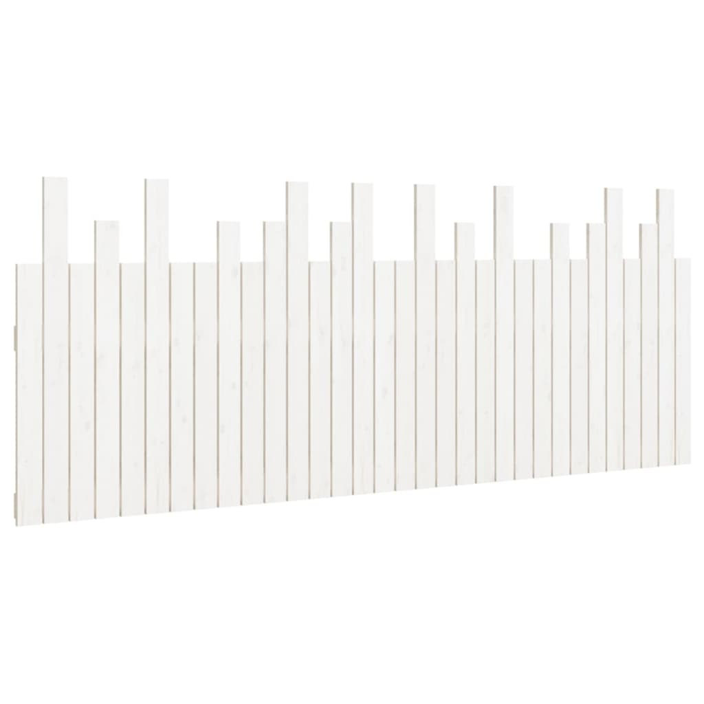 vidaXL cabecero de cama de pared madera maciza pino blanco 204x3x80 cm