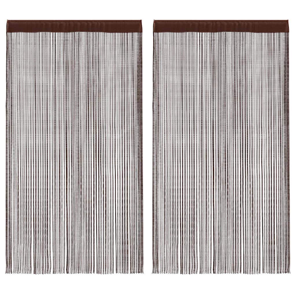 vidaXL cortinas de flecos 2 piezas 100x250 cm marrón