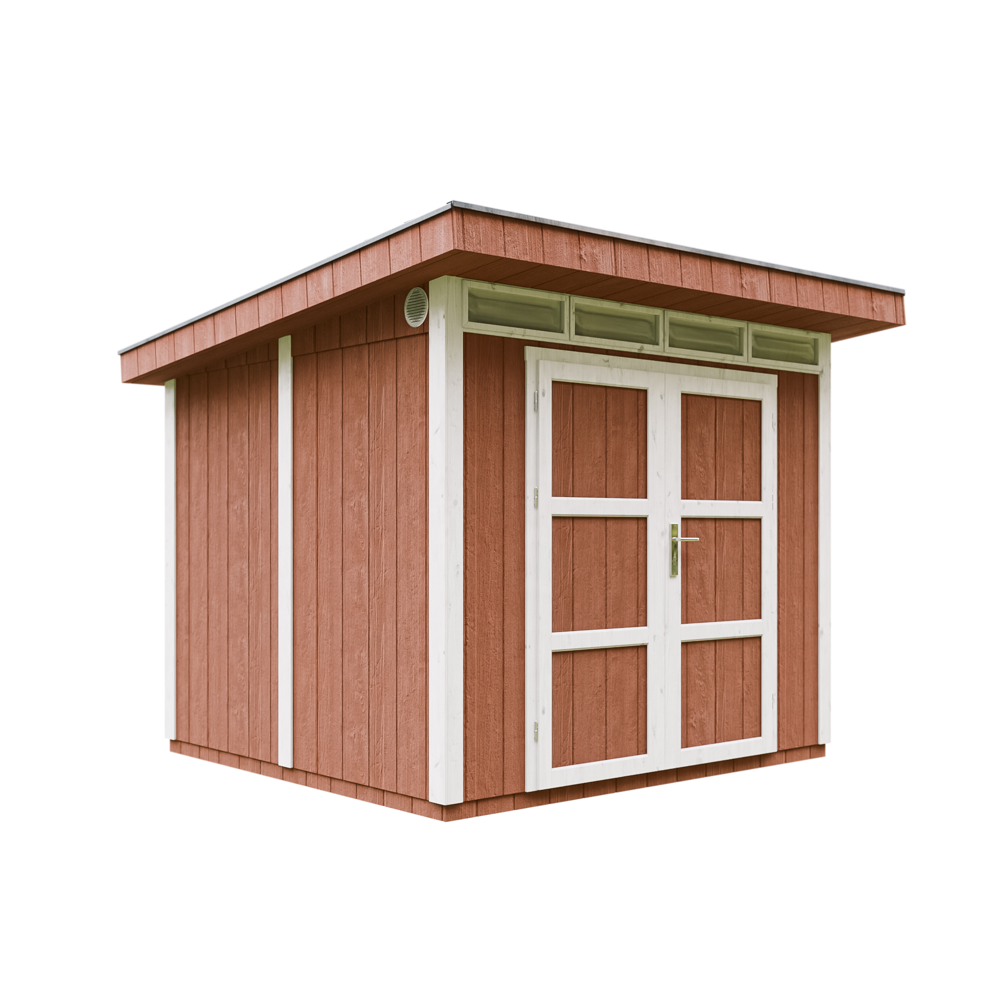 Caseta de jardín Timbela m903a-redwood red, 5,9 m², premium, 279×293 cm