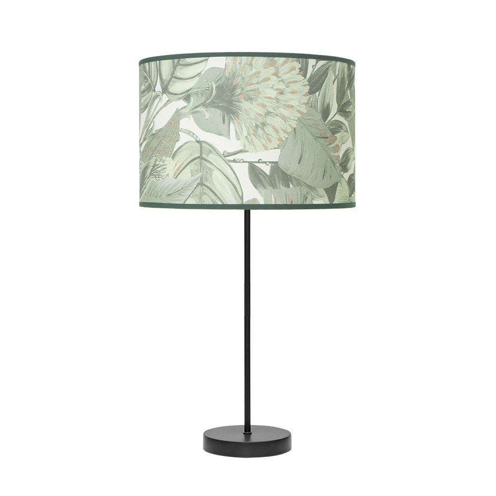 Sobremesa alto 1xE27 negro hoja verde 63x30x30cm moda