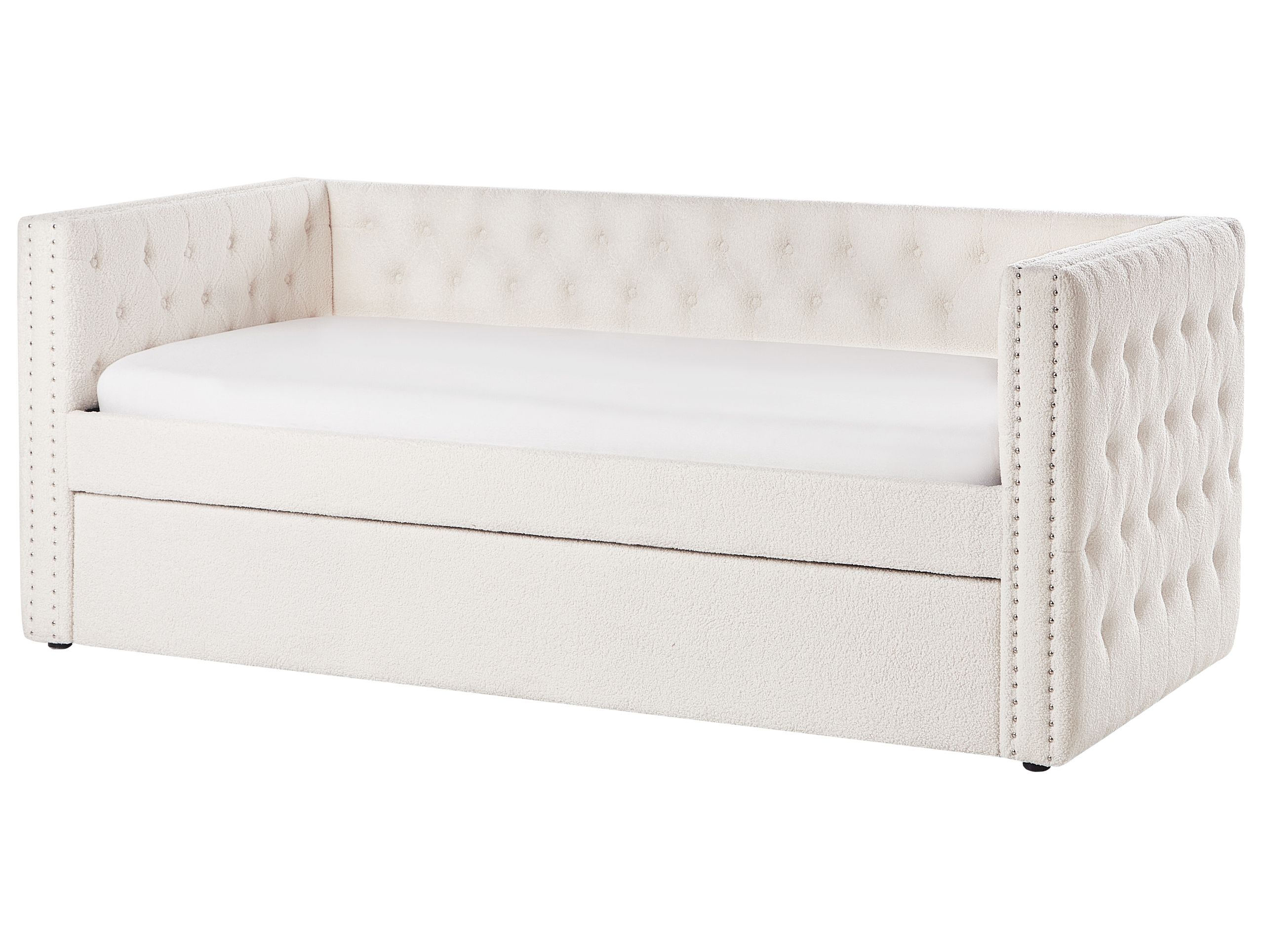 Cama nido bouclé gassin 90 x 200 cm blanco crema