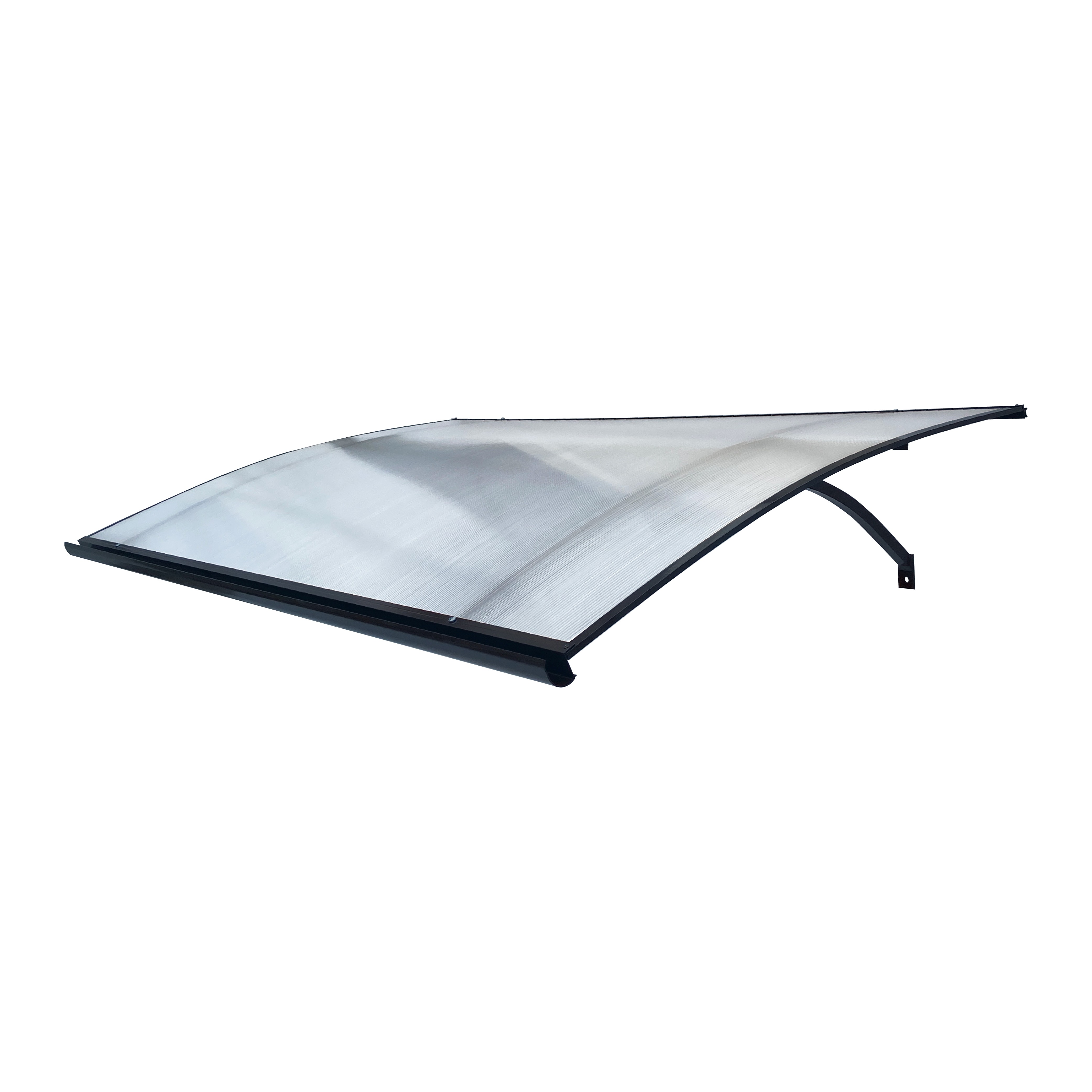 Marquesina de aluminio l-160 7016 con revestimiento de policarbonato