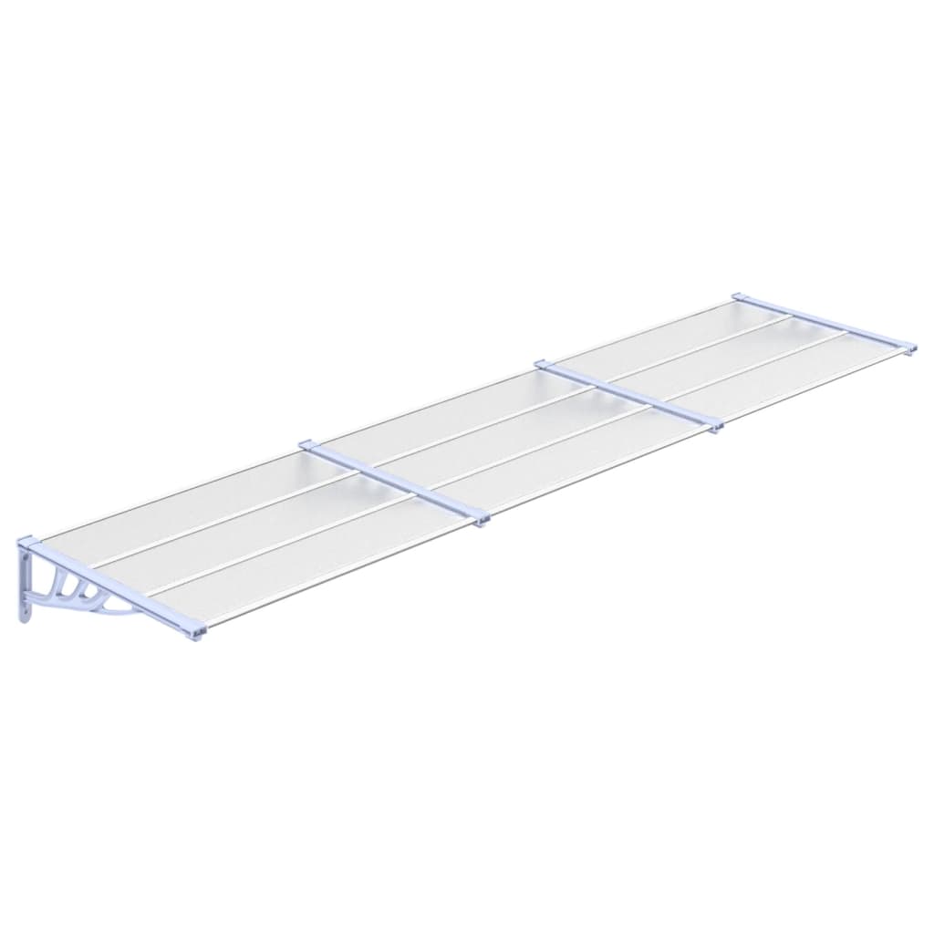 vidaXL marquesina puerta policarbonato gris y transparente 358,5x90cm