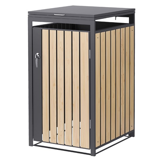 Cobertizo de exterior para 1 cubo 68x80x120cm antracita madera alerce
