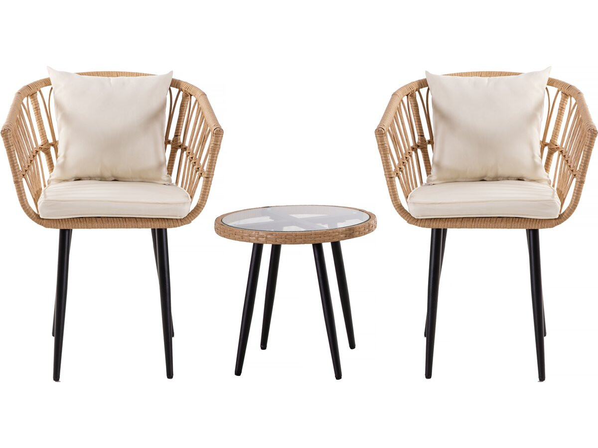 Conjunto de muebles de jardín de ratán "vela" - 2 plazas - marrón