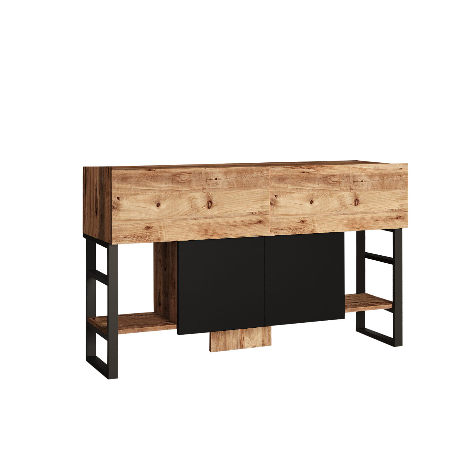 Aparador de madera "mel" - 140 x 43 x 84 cm - beige