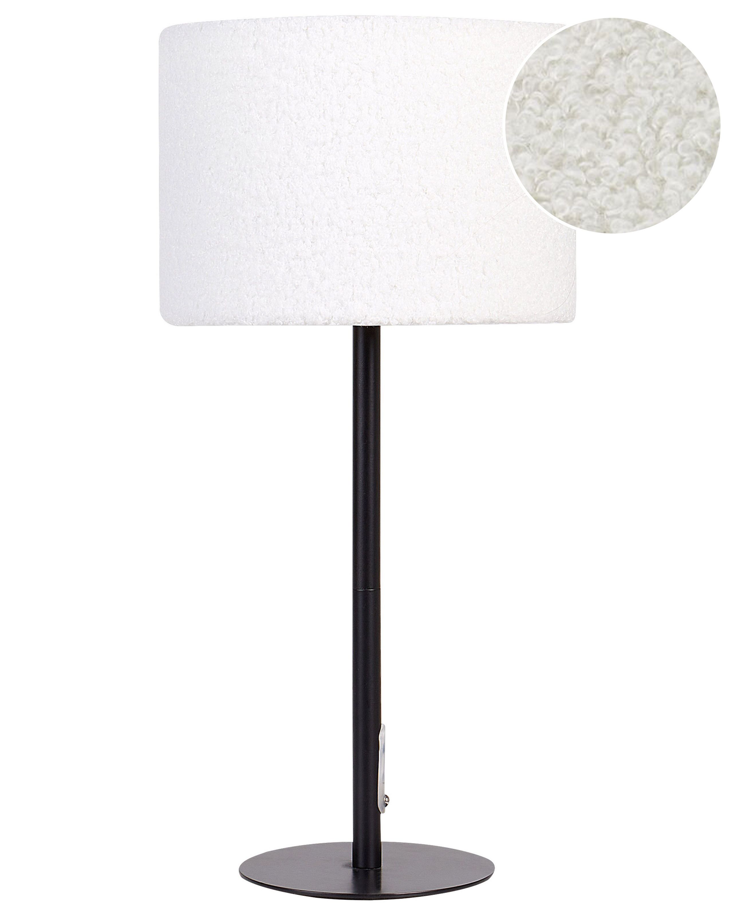 Lámpara de mesa vinazco bouclé blanco