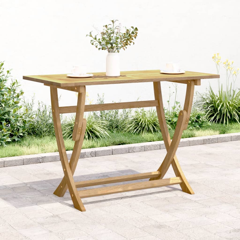 Mesa de jardín plegable madera maciza de acacia 110x55x75 cm es9338