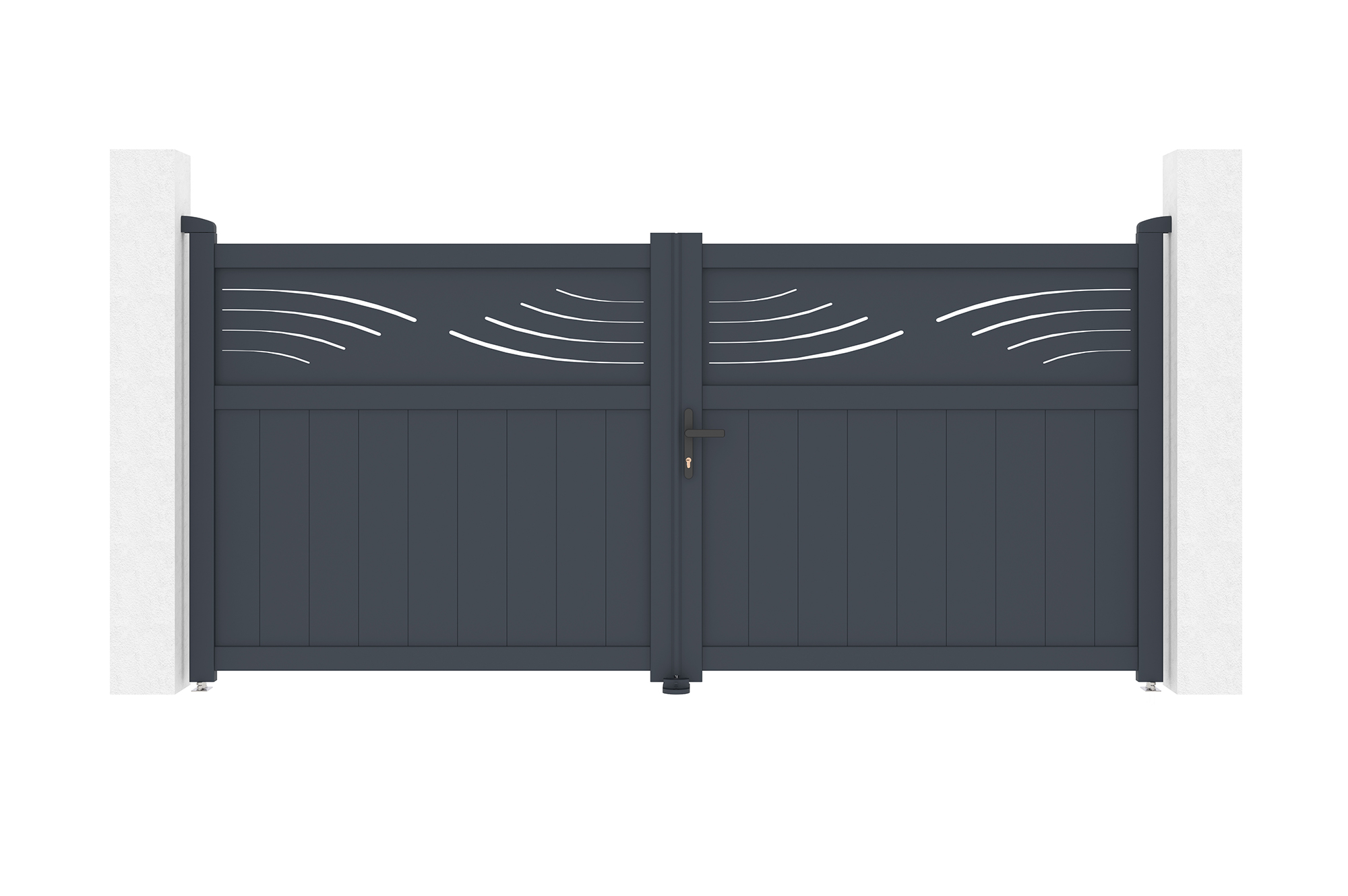 Puerta automática batiente 3m halti a.140cm gris + motor brazo b500