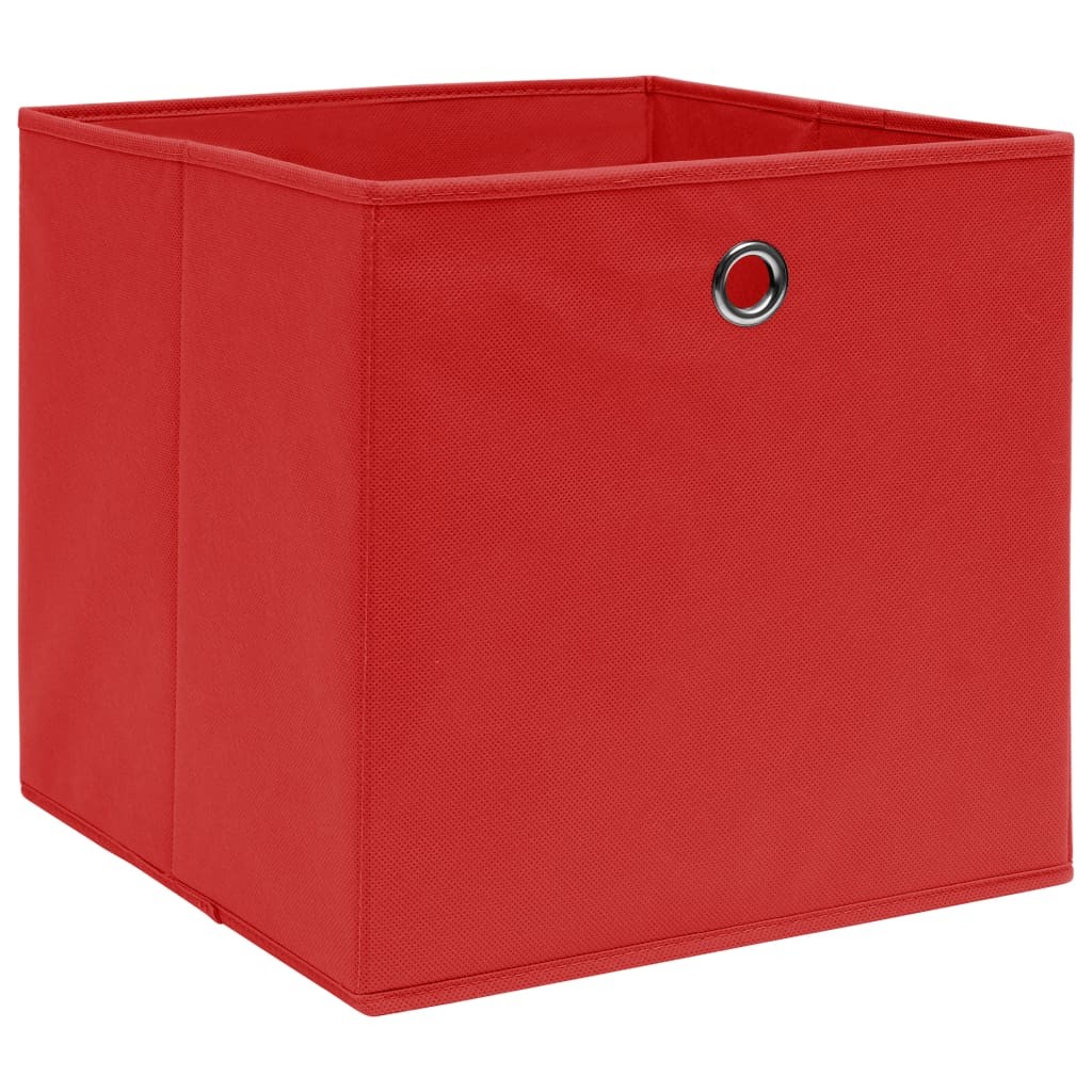 vidaXL cajas de almacenaje 10 uds tela no tejida rojo 28x28x28 cm