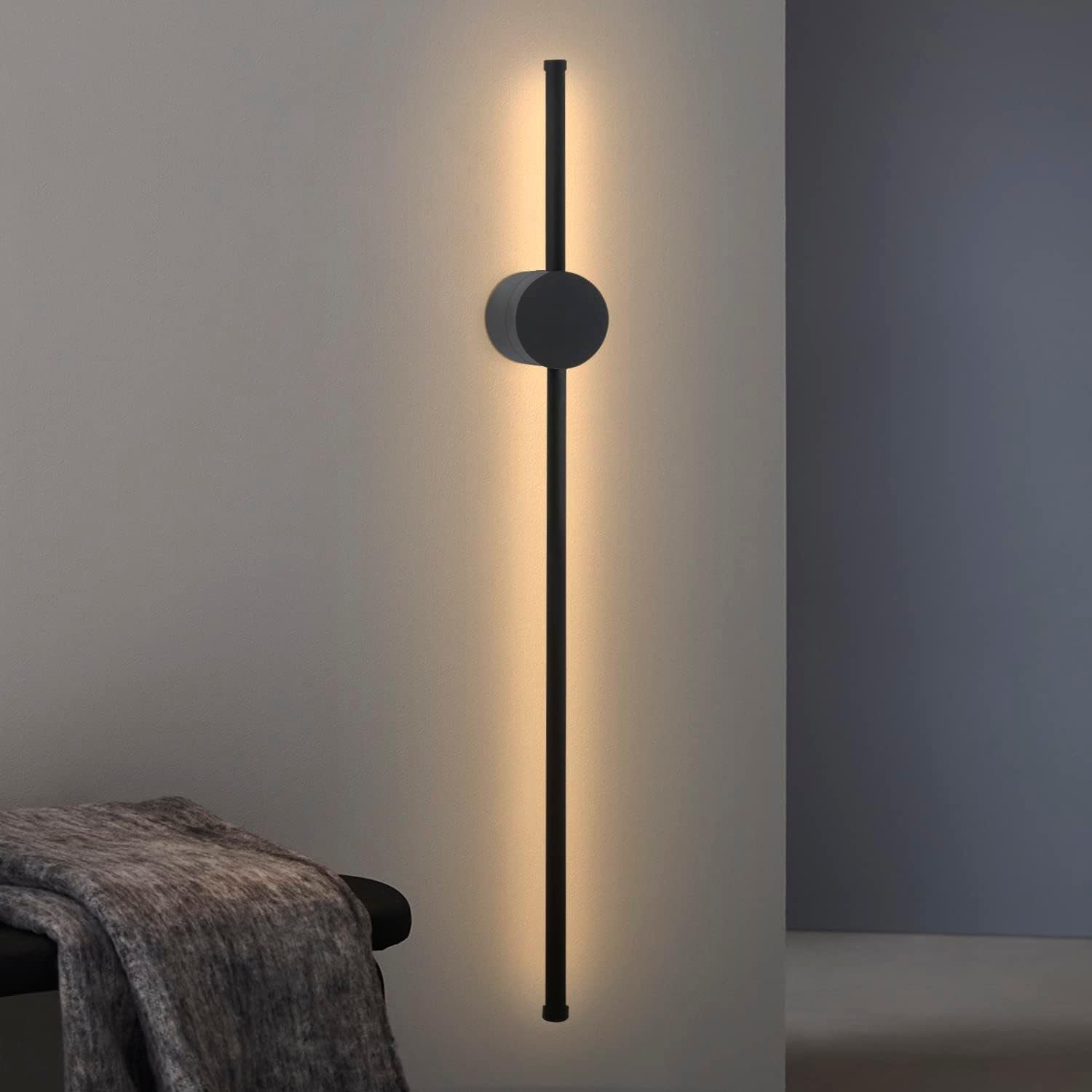 Nettlife aplique pared LED negro 60x10
