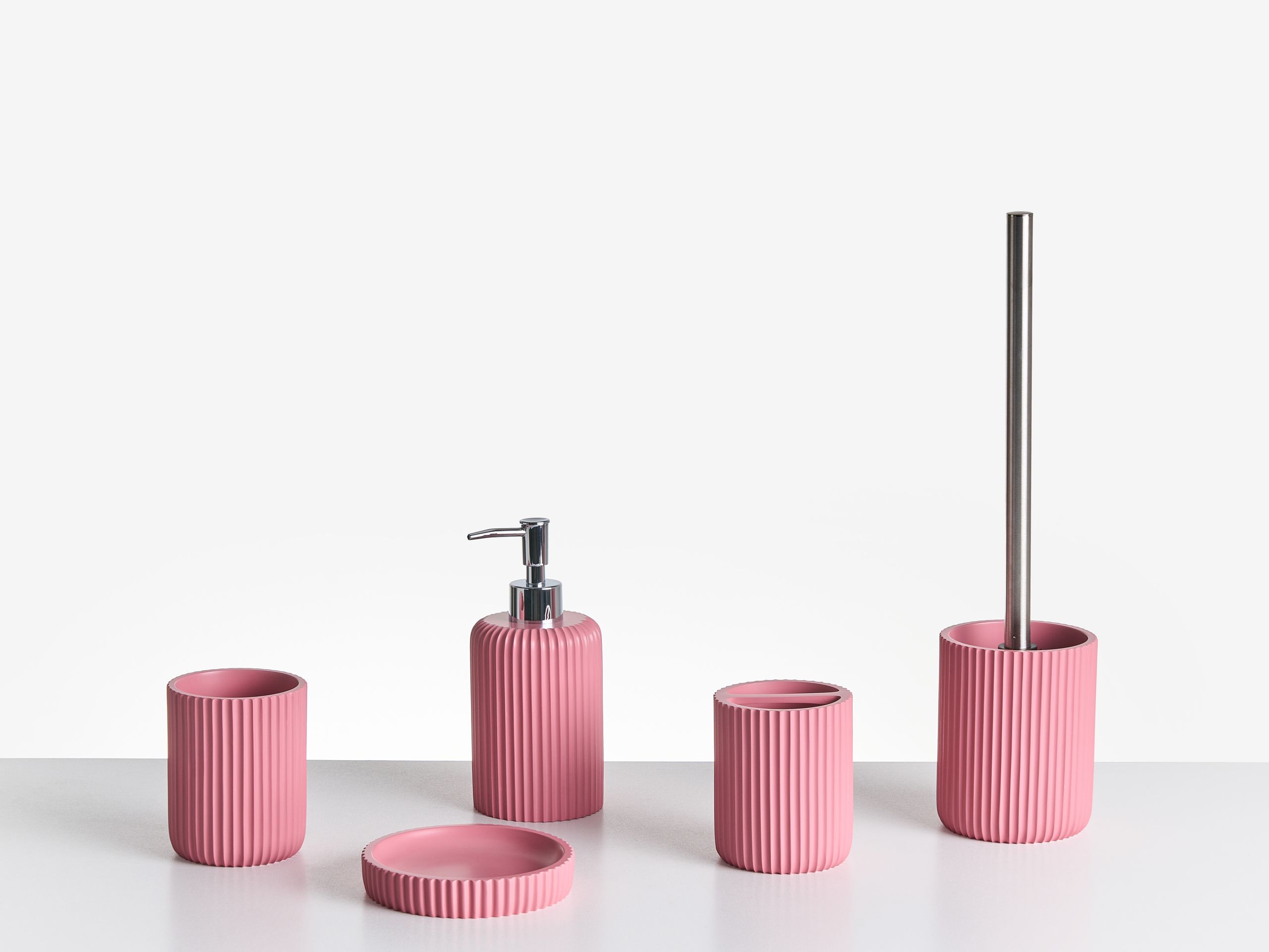 Conjunto de 5 accesorios de baño camana rosa