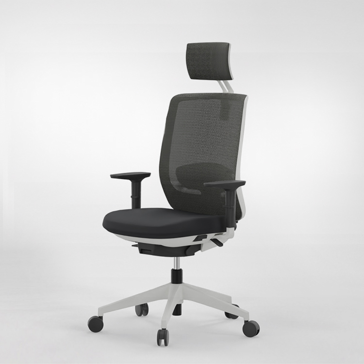 Actiu trim silla de escritorio white and black - con cabezal, 3d