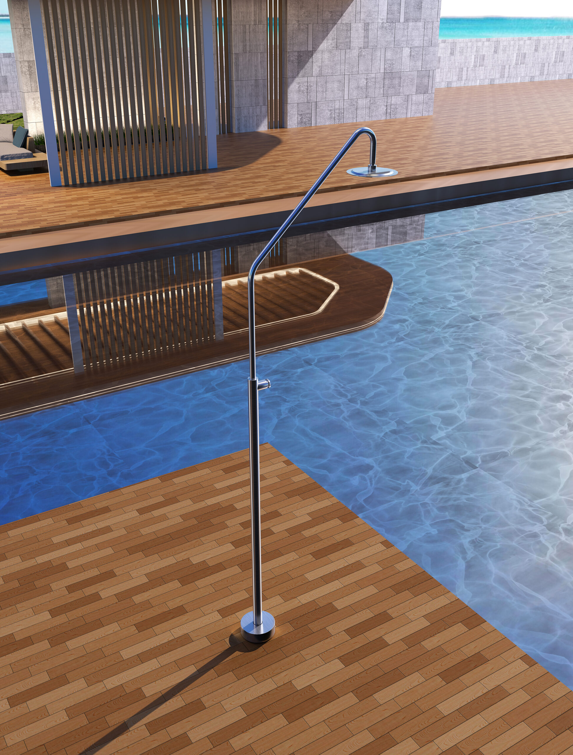 Ducha de piscina colorado en acero inox | poolimex